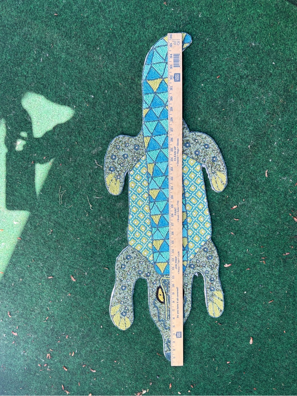Crocodile alligator glass beaded table runner world market 35” long - Picture 5 of 5